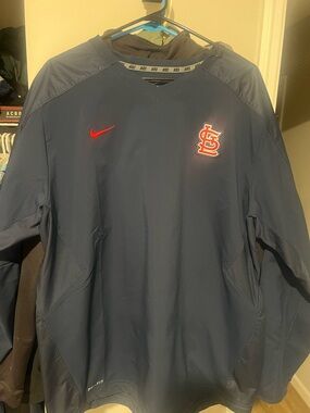 Nike St. Louis Cardinals Navy Pullover with Red Logo and Swoosh (never worn)